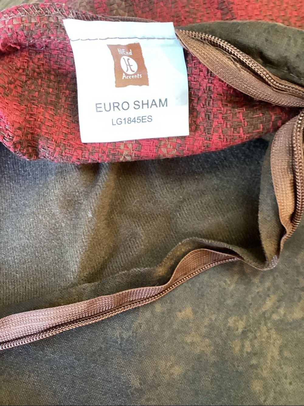 BNWT Luxurious Rustic Reversible Euro Sham 27” x 27”